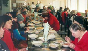 A meal at the CARITAS soup kitchen.