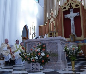 The crucifix had already been in place for nine months when the consecration occurred in 2008.